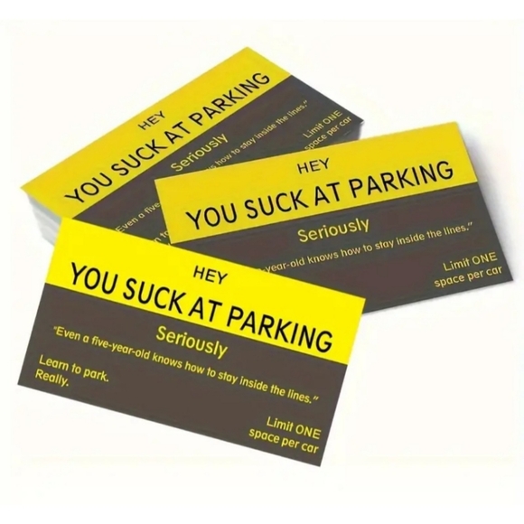 "You Suck At Parking" Novelty Business Cards - Picture 2 of 5